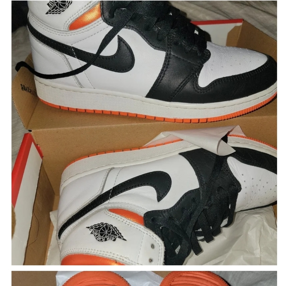 Jordan 1  white black and orange